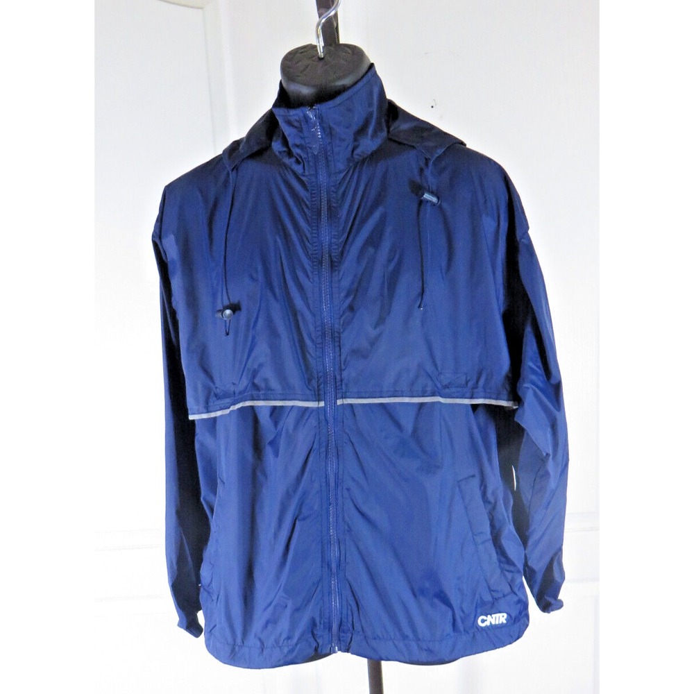 CNTR Sportswear Nylon Hooded Vented Windbreaker Warmup Jacket  Zip Front Small
